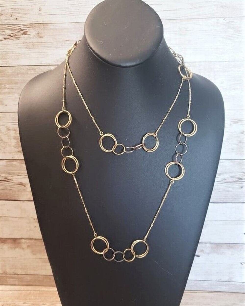 Vintage Necklace Multi Colored Circles Long But Can Be Layered